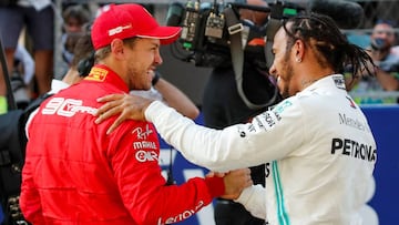 Sebastian Vettel y Lewis Hamilton.