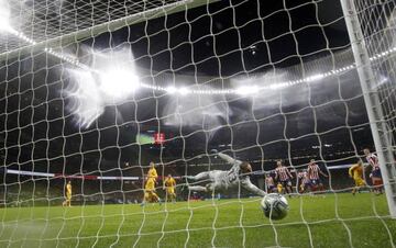 Messi (second right) wheels away after scoring the winner for Barcelona in December's LaLiga clash with Atlético - Los Colchoneros' ninth straight game without defeating the Catalans.