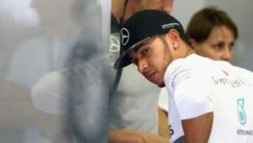 Lewis Hamilton en el Gran Premio de Brasil.