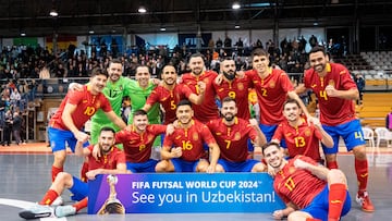 Espa?a celebra su clasificaci¨®n al Mundial de Uzbekist¨¢n 2024.