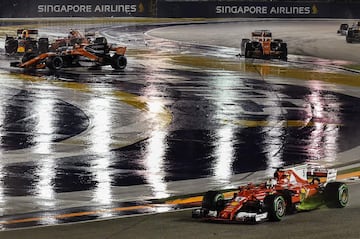 Incidente en la salida del Gran Premio de Singapur.