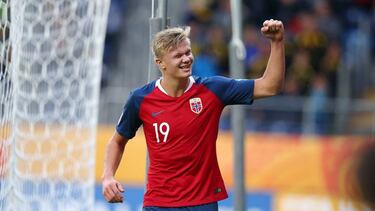 Haaland, con la camiseta de Noruega.