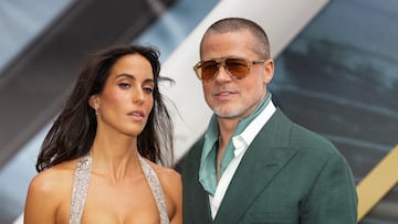 Brad Pitt and Ines de Ramon attend the "F1: The Movie" European premiere in London, Britain, June 23, 2025. REUTERS/Maja Smiejkowska