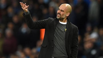 Pep Guardiola, durante el partido ante el Basilea.