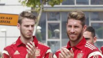 De Gea y Ramos, en una concentraci&oacute;n de la Selecci&oacute;n.