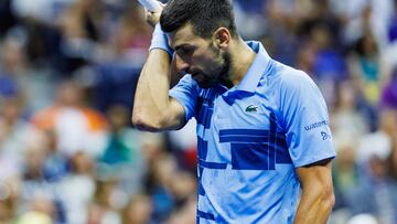Novak Djokovic, en el partido contra Alexei Popyrin en el US Open.