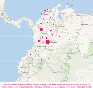 Mapa de casos y muertes por coronavirus por departamentos en Colombia: hoy, 30 de octubre