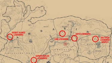 Todos los animales legendarios de Red Dead Redemption 2