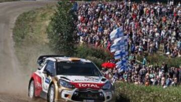 Sordo, con el Citro&euml;n durante el Rally de Finlandia. 