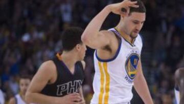 Klay Thompson, en el partido ante los Suns.