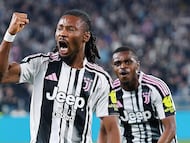 Khephren Thuram celebra su gol ante el Bolonia.