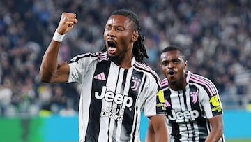 Khephren Thuram celebra su gol ante el Bolonia.