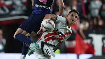 James suma minutos en empate de Rayo Vallecano ante el Atleti