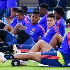 James y Barrios vuelven a entrenar con el grupo en Kazán