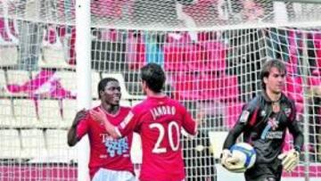 <b>GOLEADOR. </b>Serge N'Gal marcó dos tantos que dejan al Nàstic más cerca de la salvación.