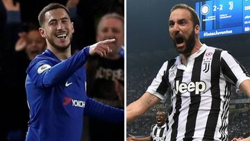 Eden Hazard (Chelsea) y Gonzalo Higua&iacute;n (Juventus).