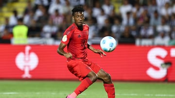 Ulm (Germany), 16/08/2024.- Munich's Kingsley Coman in action during the German DFB Cup soccer match between SSV Ulm 1846 and FC Bayern Muenchen in Ulm, Germany, 16 August 2024. (Alemania) EFE/EPA/ANNA SZILAGYI CONDITIONS - ATTENTION: The DFB regulations prohibit any use of photographs as image sequences and/or quasi-video.
