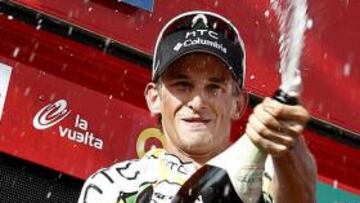 <b>POR TODO LO ALTO. </b>Velits celebró así su extraordinaria victoria.