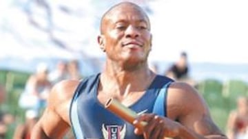 <b>CON EL TESTIGO. </b>Maurice Greene, en una prueba de 4x100 metros.