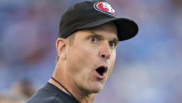 "Jim Harbaugh está loco como una cabra", afirmó el jugador de los 49ers Alex Boone.