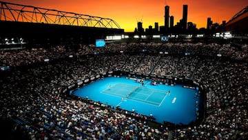 Imagen del Rod Laver Arena durante la semifinal entre Novak Djokovic y Roger Federer en el Open de Australia 2020.