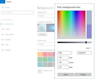 Cómo elegir el color de fondo personalizado para Windows 10