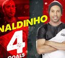 Póquer de Ronaldinho en su debut en el fútbol sala indio