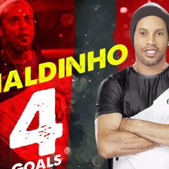 Póquer de Ronaldinho en su debut en el fútbol sala indio