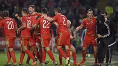 Gales celebra el primer gol.