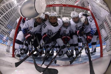 Las jugadoras de hockey hielo de Estados Unidos. 