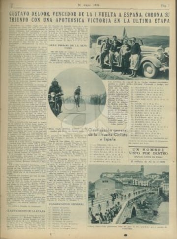 Recorrido por las mejores im¨¢genes de la I Vuelta a Espa?a a trav¨¦s de la edici¨®n de AS Semanal de 1935.