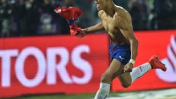 Alexis S&aacute;nchez celebra el gol que le dio el t&iacute;tulo a Chile en Copa Am&eacute;rica