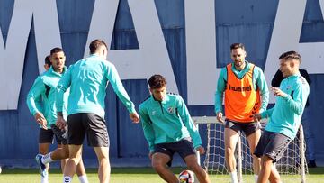 Entrenamiento del Málaga.