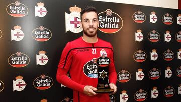 Edu recibi&oacute; el premio al mejor jugador del Deportivo en diciembre