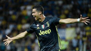 Cristiano Ronaldo celebra su gol al Frosinone.
