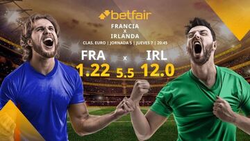 Francia vs. Rep. Irlanda: horario, TV, estadísticas, clasificación y pronósticos