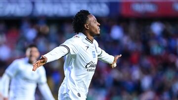 Jhojan Julio Palacios celebrates his goal 2-0 of Queretaro during the 5th round match between Queretaro and Leon as part of the Liga BBVA MX, Torneo Clausura 2026 at La Corregidora Stadium, on February 07, 2026 in Toluca, Santiago de Queretaro, Mexico.