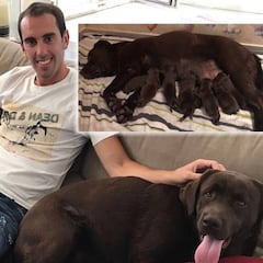Godín, padre de "familia numerosa" por su perra Anka