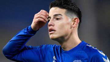 James Rodr&iacute;guez durante un partido con el Everton.