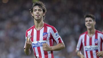 João Félix celebra un gol con el Atlético.