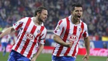 <b>DOBLETE. </b>Kun celebra uno de sus dos goles que le marcó esta temporada al Deportivo en el Calderón. Con éste ha logrado tres dobletes esta temporada.