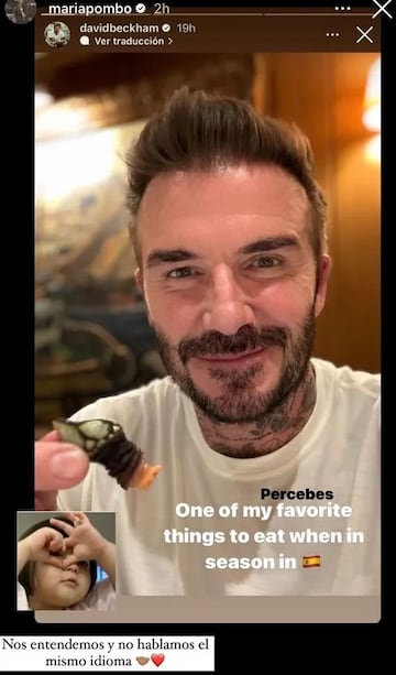 Mara Pombo, sobre la pasin de Beckham por los percebes.