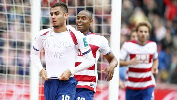 03/12/16 PARTIDO PRIMERA DIVISION
GRANADA - SEVILLA
GOL 1-0 Andreas Pereira (Granada CF) dedico su gol a las victimas del accidente del Chapecoense DEDICATORIA CAMISETA
ALEGRIA
