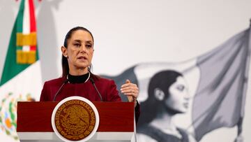 Mexico's President Claudia Sheinbaum speaks during her daily news conference at National Palace, in Mexico City, Mexico, June 25, 2025. REUTERS/Raquel Cunha