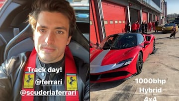 Sainz con el Ferrari SF90.