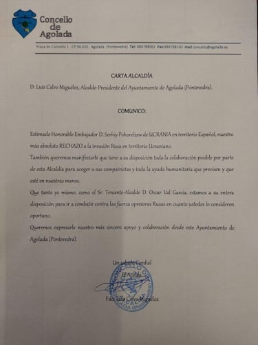 Un alcalde de Galicia se ofrece para ir a combatir a Ucrania