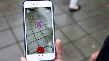 This picture taken on August 3, 2016, shows the screen of a smartphone displaying the Pokemon Go app in Brussels. / AFP PHOTO / Belga / NICOLAS MAETERLINCK / Belgium OUT