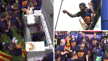 Las anécdotas de la rúa del Barça: pizza, zapatos volando...