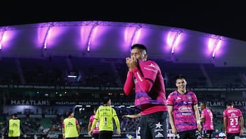 Salvador Rodriguez celebrates his goal 3-2 of Mazatlan during the 13th round match between Mazatlan FC and Atlas as part of the Liga BBVA MX, Torneo Clausura 2025 at El Encanto Stadium, on March 28, 2025 in Mazatlan, Sinaloa, Mexico.