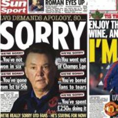 La prensa inglesa ironiza y se mofa con el perdón a Van Gaal
